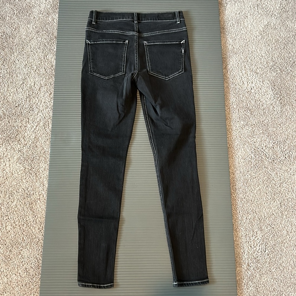 Express Legging High Rise Dark Wash Skinny Jeans Womens Sz 6 Button Fly - Picture 3 of 4